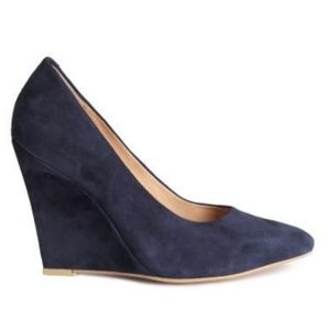 H&M Blue Suede Wedges